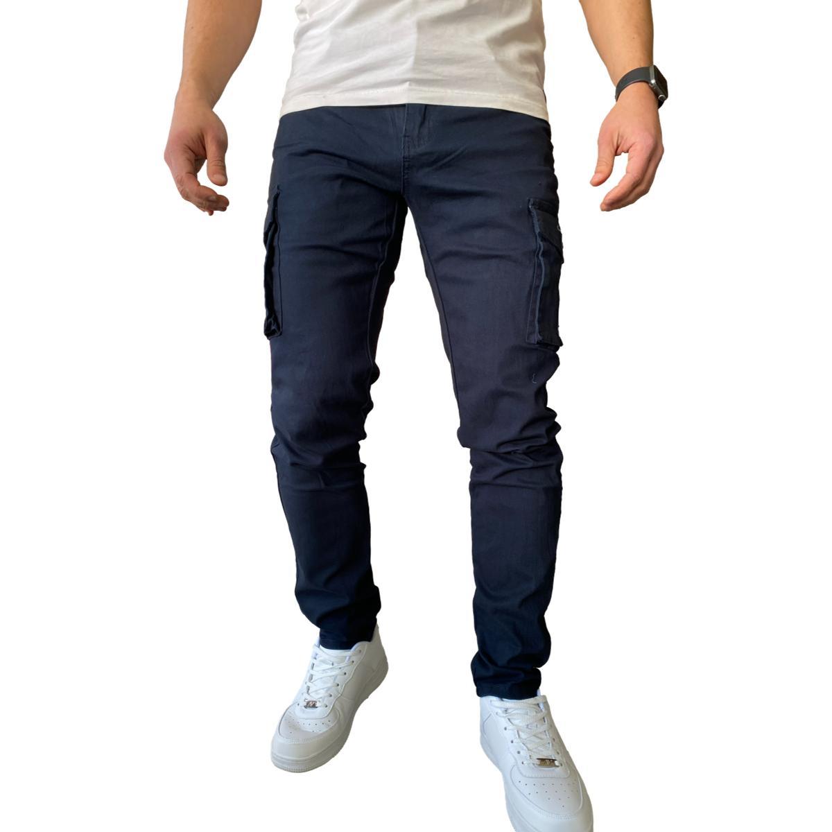 PANTALON CARGO SLIM FIT MOSAICO TELA ELASTICADA - VERDE OSCURO - 46 - 1