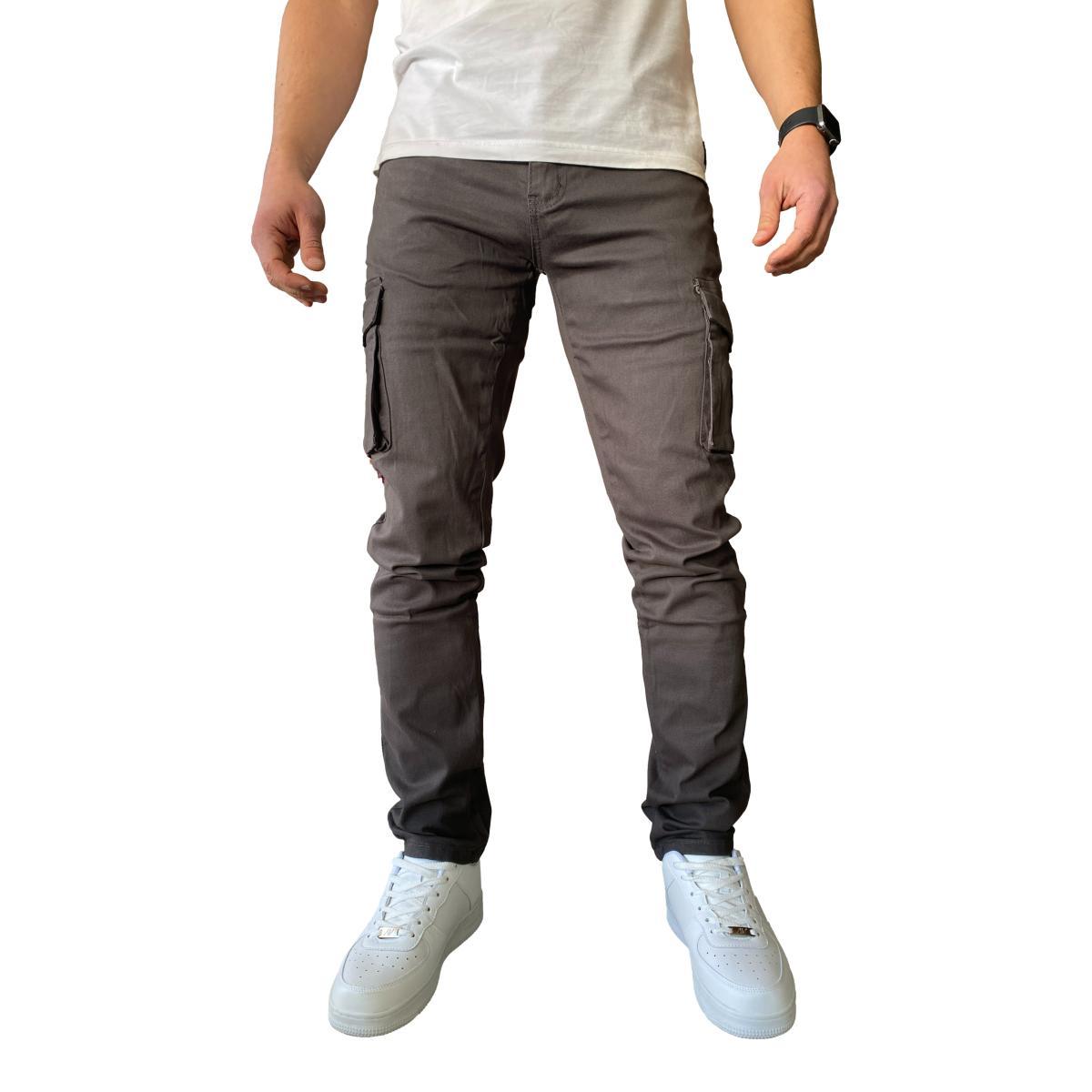 PANTALON CARGO SLIM FIT MOSAICO TELA ELASTICADA - VERDE OSCURO - 46 - 2