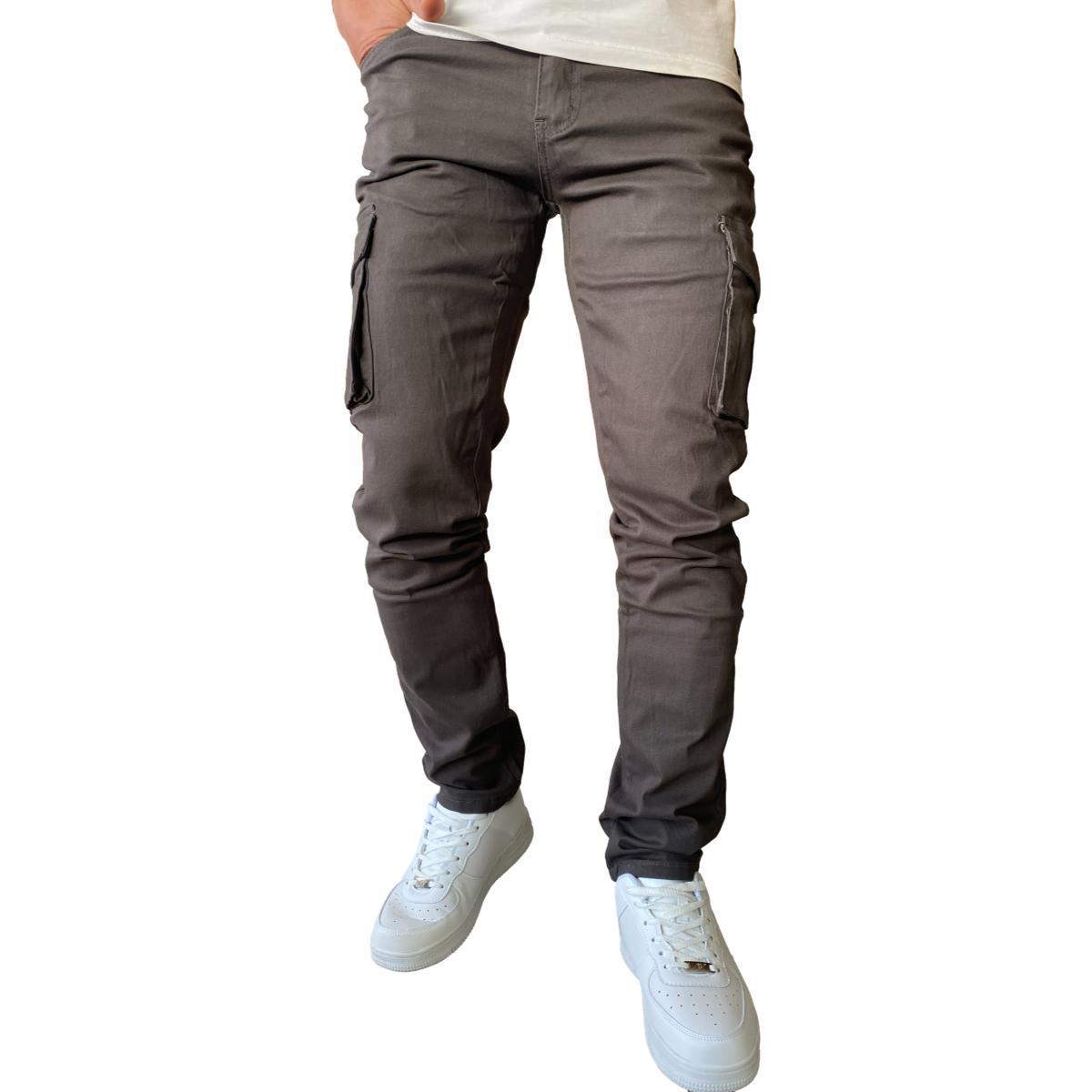 PANTALON CARGO SLIM FIT MOSAICO TELA ELASTICADA - VERDE OSCURO - 46 - 3