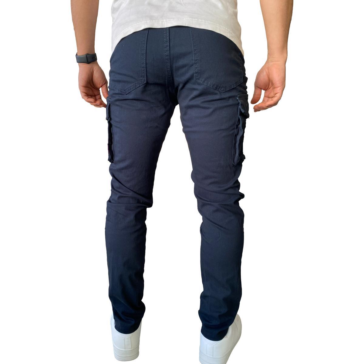 PANTALON CARGO SLIM FIT MOSAICO TELA ELASTICADA - VERDE OSCURO - 46 - 4