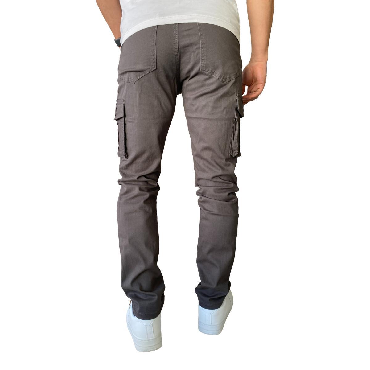 PANTALON CARGO SLIM FIT MOSAICO TELA ELASTICADA - VERDE OSCURO - 46 - 7