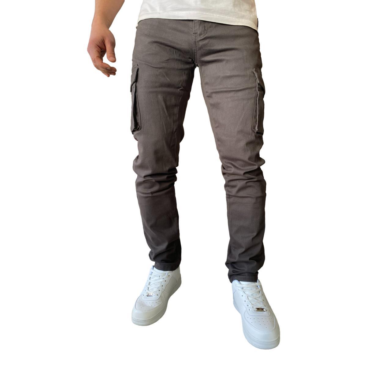 PANTALON CARGO SLIM FIT MOSAICO TELA ELASTICADA - VERDE OSCURO - 46 - 8