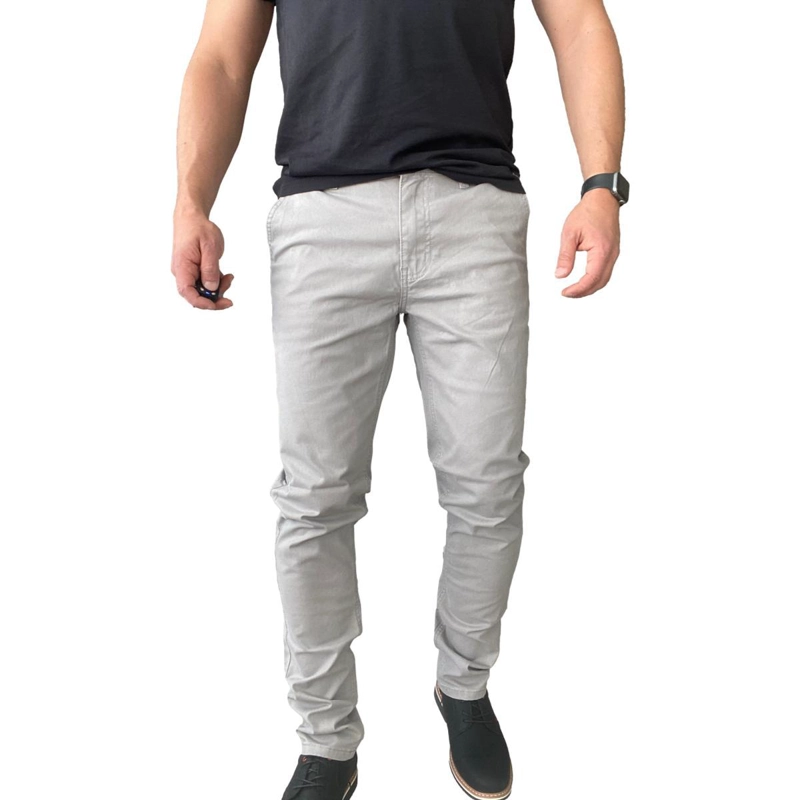 PANTALON ELASTICADOS SLIM FIT GABARDINA GRIS HOMBRE - 44 - 3