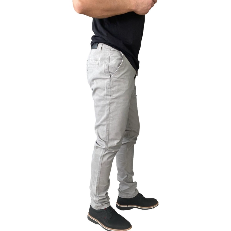PANTALON ELASTICADOS SLIM FIT GABARDINA GRIS HOMBRE - 44 - 7