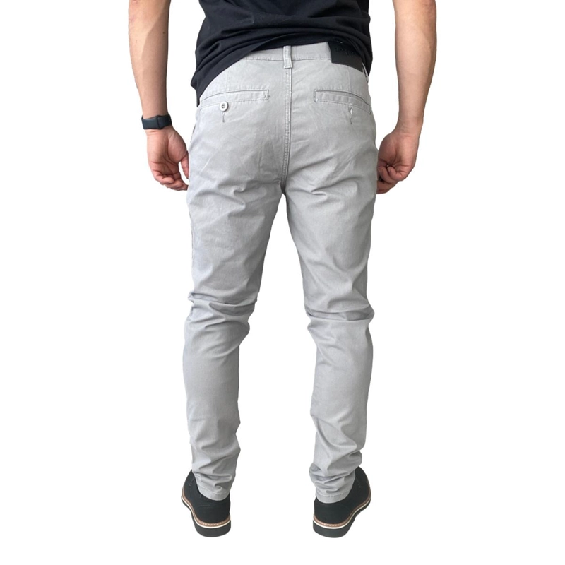 PANTALON ELASTICADOS SLIM FIT GABARDINA GRIS HOMBRE - 44 - 8