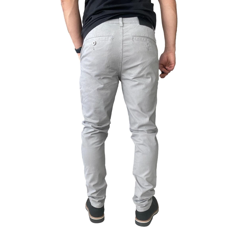 PANTALON ELASTICADOS SLIM FIT GABARDINA GRIS HOMBRE - 44 - 9