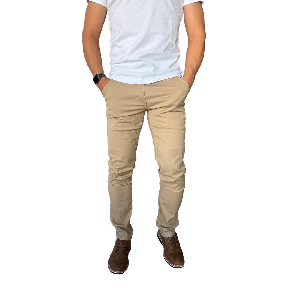 PANTALON TELA ELASTICADO SLIM FIT BOLSILLO ARGENTINO - VERDE OSCURO - 46 - 1