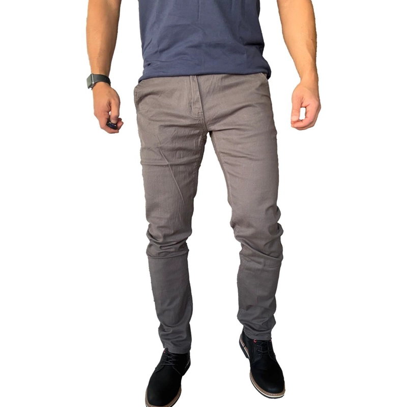 PANTALON TELA ELASTICADO SLIM FIT BOLSILLO ARGENTINO - VERDE OSCURO - 46 - 2