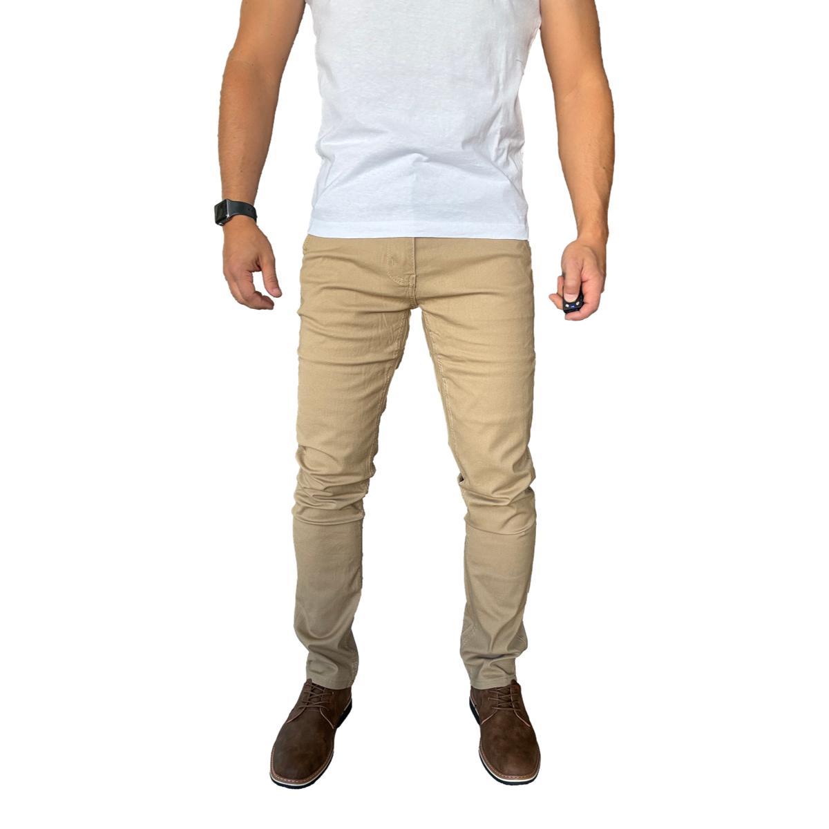 PANTALON TELA ELASTICADO SLIM FIT BOLSILLO ARGENTINO - VERDE OSCURO - 46 - 2