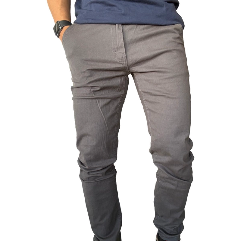 PANTALON TELA ELASTICADO SLIM FIT BOLSILLO ARGENTINO - VERDE OSCURO - 46 - 3