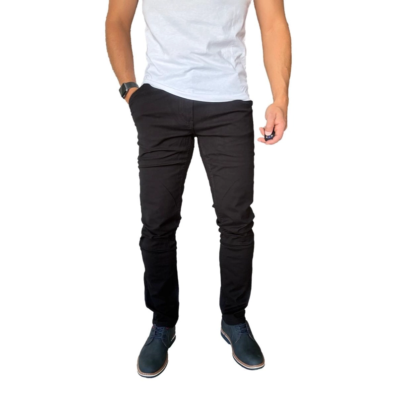 PANTALON TELA ELASTICADO SLIM FIT BOLSILLO ARGENTINO - VERDE OSCURO - 46 - 4