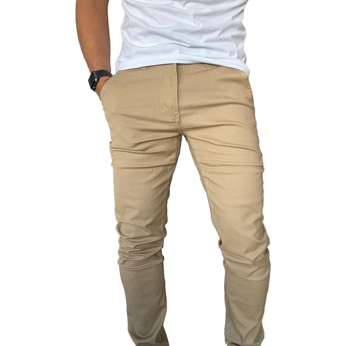 PANTALON TELA ELASTICADO SLIM FIT BOLSILLO ARGENTINO - VERDE OSCURO - 46 - 4