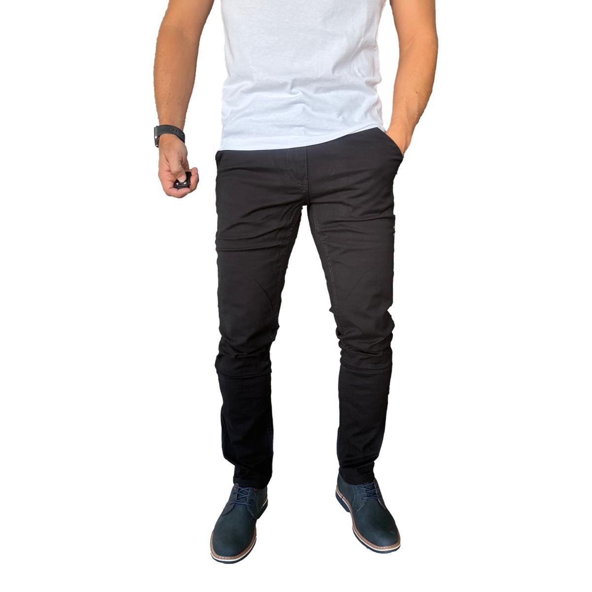 PANTALON TELA ELASTICADO SLIM FIT BOLSILLO ARGENTINO - VERDE OSCURO - 46 - 5