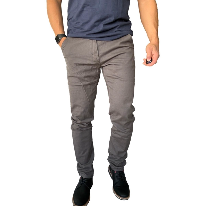 PANTALON TELA ELASTICADO SLIM FIT BOLSILLO ARGENTINO - VERDE OSCURO - 46 - 5