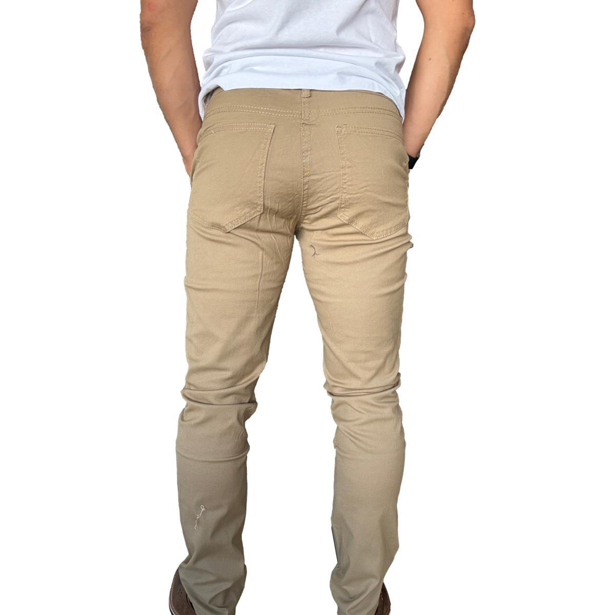 PANTALON TELA ELASTICADO SLIM FIT BOLSILLO ARGENTINO - VERDE OSCURO - 46 - 5