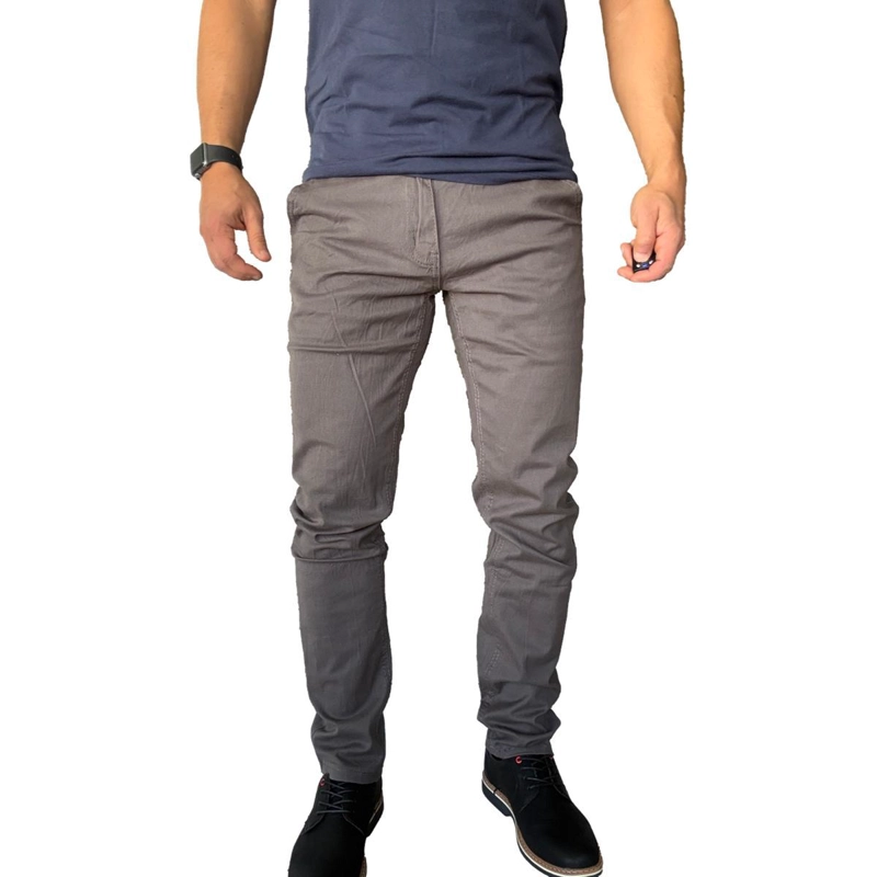 PANTALON TELA ELASTICADO SLIM FIT BOLSILLO ARGENTINO - VERDE OSCURO - 46 - 6
