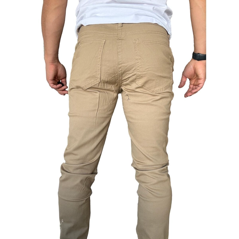 PANTALON TELA ELASTICADO SLIM FIT BOLSILLO ARGENTINO - VERDE OSCURO - 46 - 6
