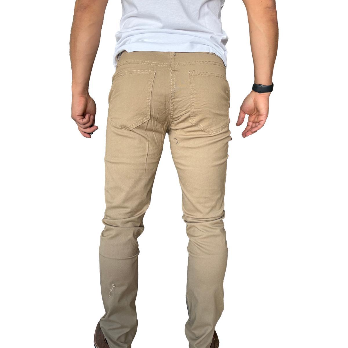 PANTALON TELA ELASTICADO SLIM FIT BOLSILLO ARGENTINO - VERDE OSCURO - 46 - 7