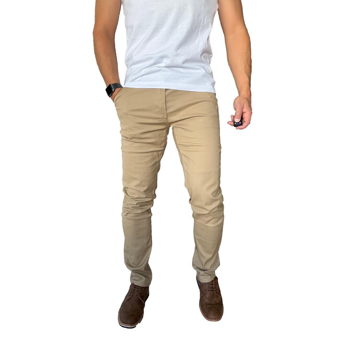 PANTALON TELA ELASTICADO SLIM FIT BOLSILLO ARGENTINO - VERDE OSCURO - 46 - 8