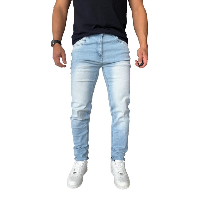 JEANS ELASTICADOS SLIM FIT COLOR FOCALIZADO SEMIPITILLOS - GRIS - 46 - 3
