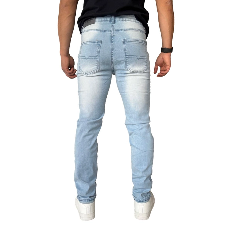 JEANS ELASTICADOS SLIM FIT COLOR FOCALIZADO SEMIPITILLOS - GRIS - 46 - 7