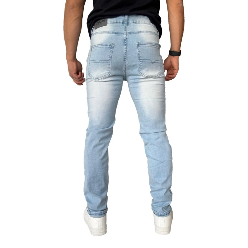 JEANS ELASTICADOS SLIM FIT COLOR FOCALIZADO SEMIPITILLOS - GRIS - 46 - 8