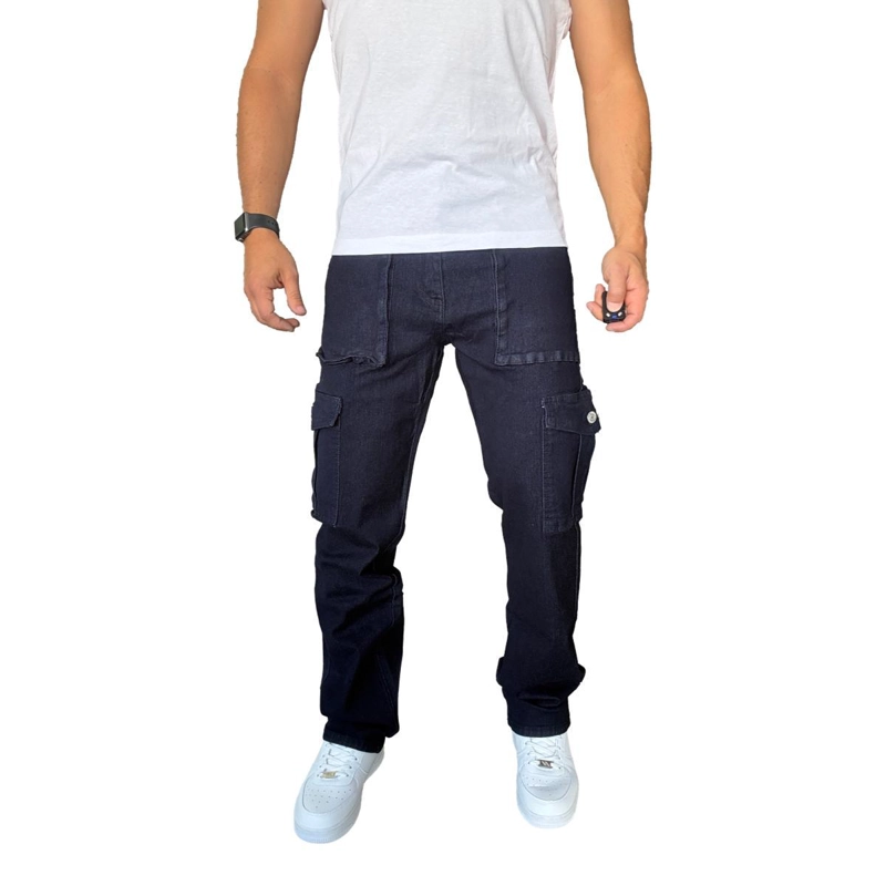 JEANS CARGO ELASTICADO STRAIGHT FIT RECTO - 48 - 2