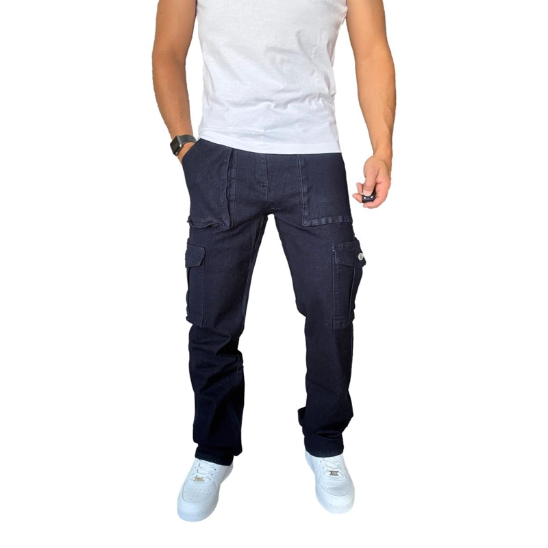JEANS CARGO ELASTICADO STRAIGHT FIT RECTO - 48 - 3
