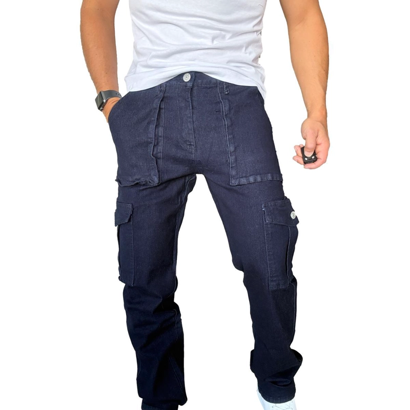 JEANS CARGO ELASTICADO STRAIGHT FIT RECTO - 48 - 4