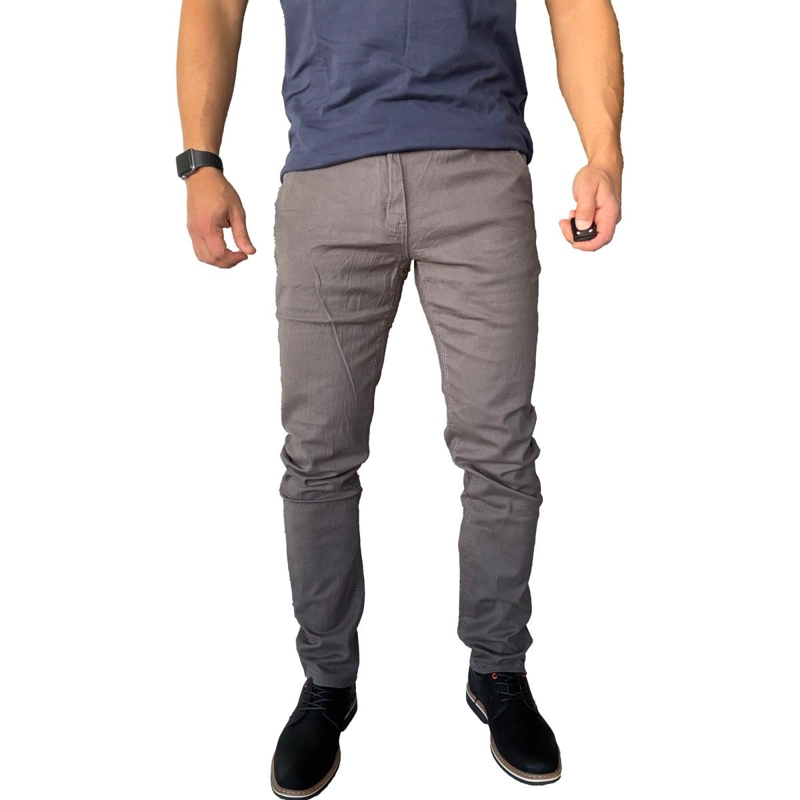 PANTALON DE TELA ELASTICADA HOMBRE CASUAL - CAQUI - 46 - 3