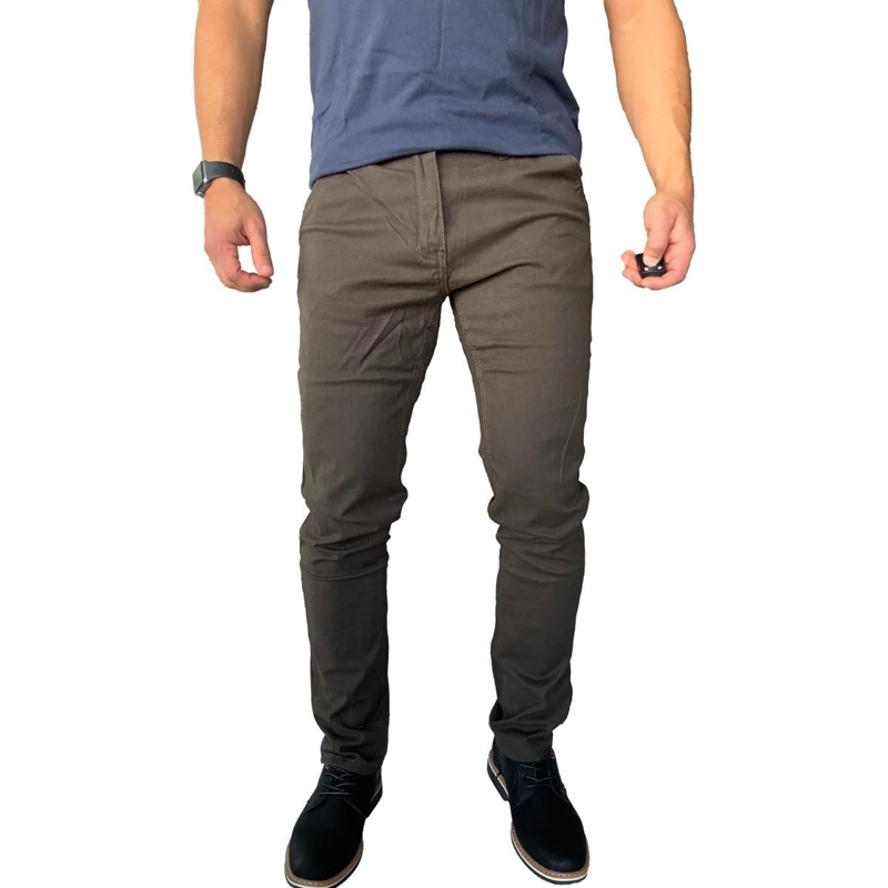 PANTALON DE TELA ELASTICADA HOMBRE CASUAL - CAQUI - 46 - 3
