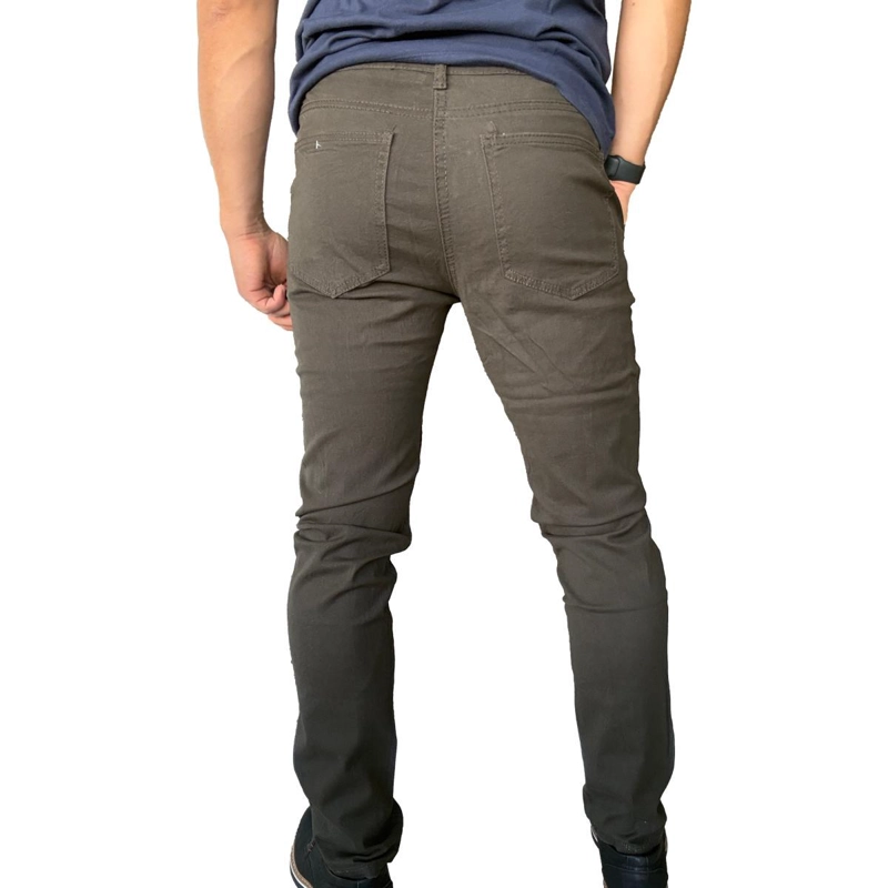 PANTALON DE TELA ELASTICADA HOMBRE CASUAL - CAQUI - 46 - 7