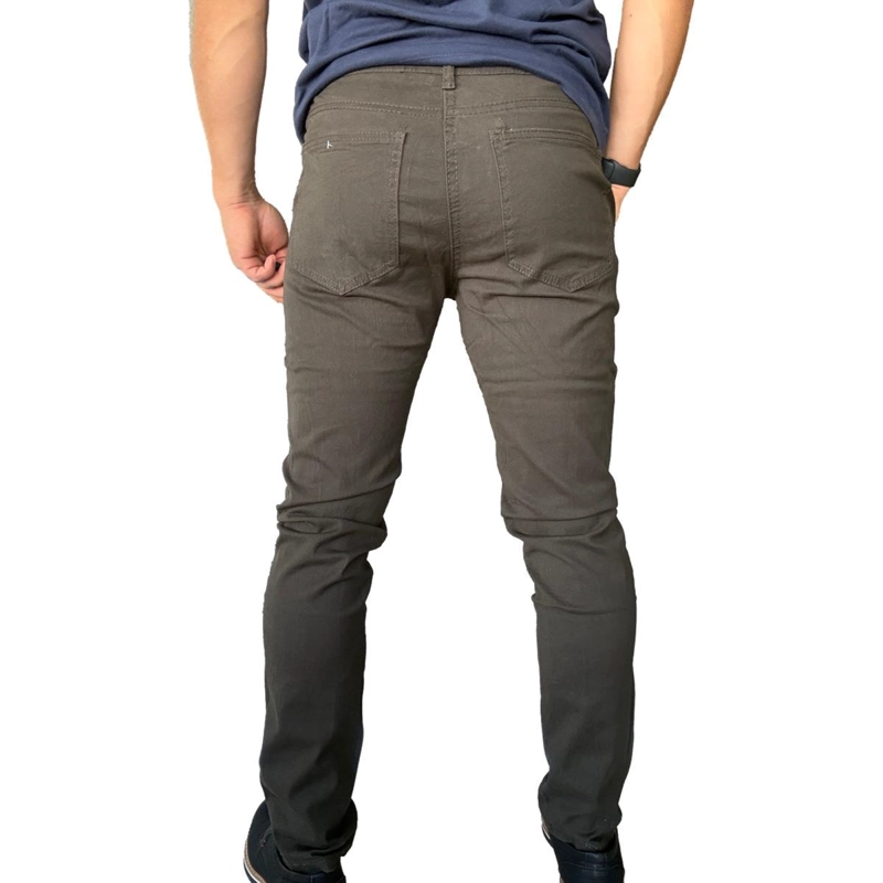 PANTALON DE TELA ELASTICADA HOMBRE CASUAL - CAQUI - 46 - 8