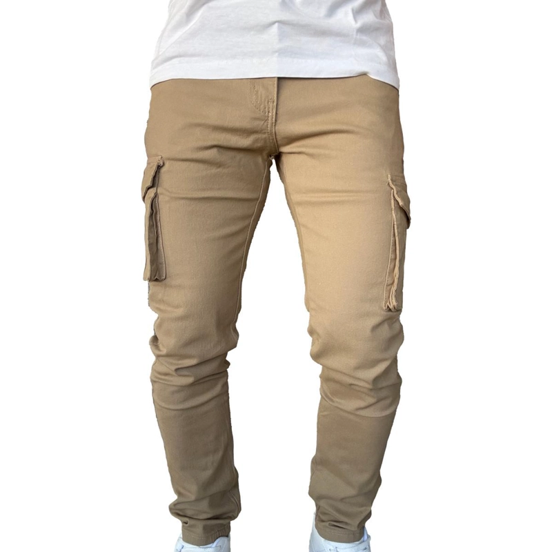 PANTALON CARGO SLIM FIT MOSAICO TELA ELASTICADA CAQUI - 42 - 6