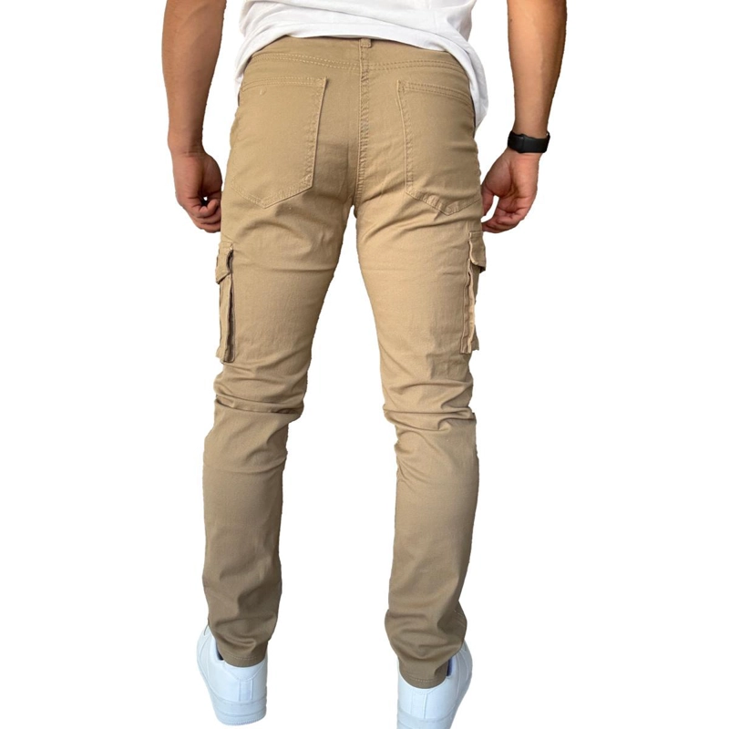 PANTALON CARGO SLIM FIT MOSAICO TELA ELASTICADA CAQUI - 42 - 7
