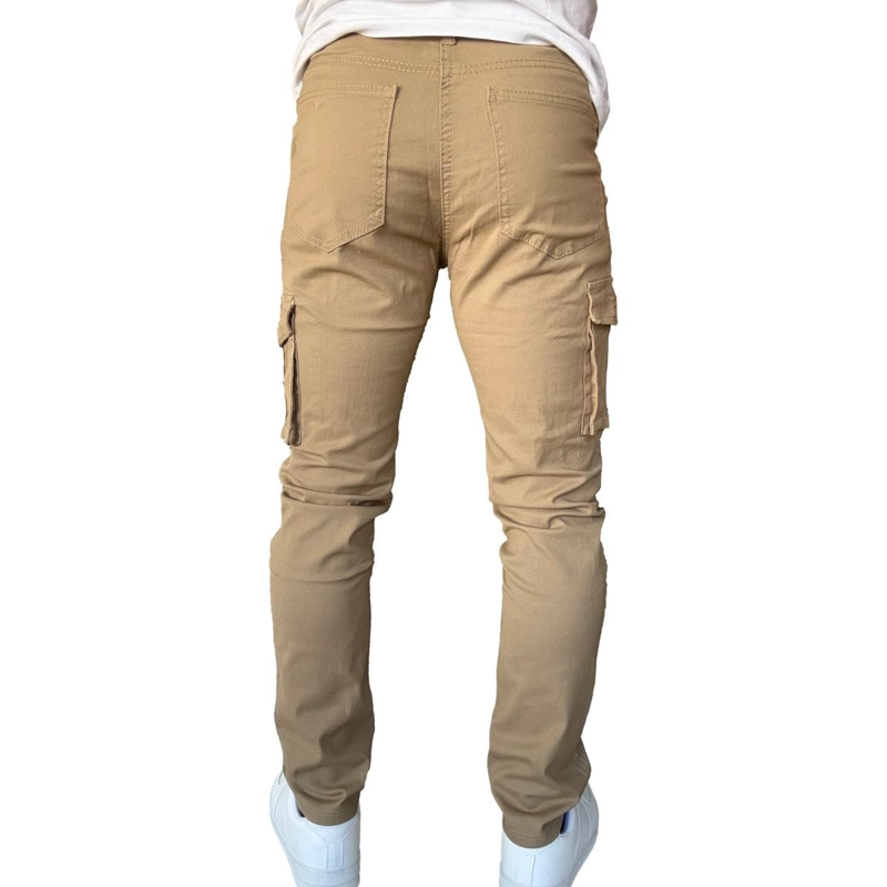 PANTALON CARGO SLIM FIT MOSAICO TELA ELASTICADA CAQUI - 42 - 9