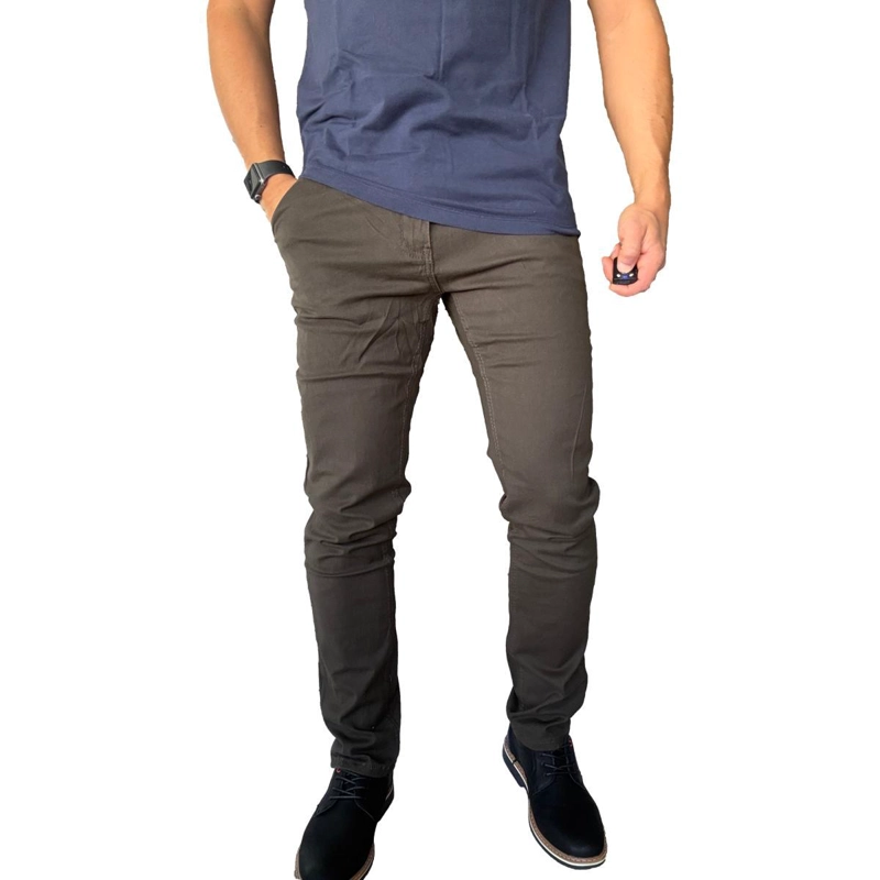 PANTALON TELA ELASTICADO HOMBRE CASUAL VERDE 850084 - 46 - 2
