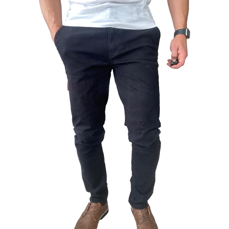 PANTALON ELASTICADOS GABARDINA NEGRO SLIM FIT PARA HOMBRES - 44 - 4