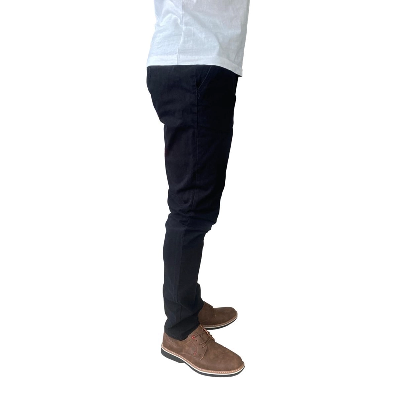 PANTALON ELASTICADOS GABARDINA NEGRO SLIM FIT PARA HOMBRES - 44 - 5
