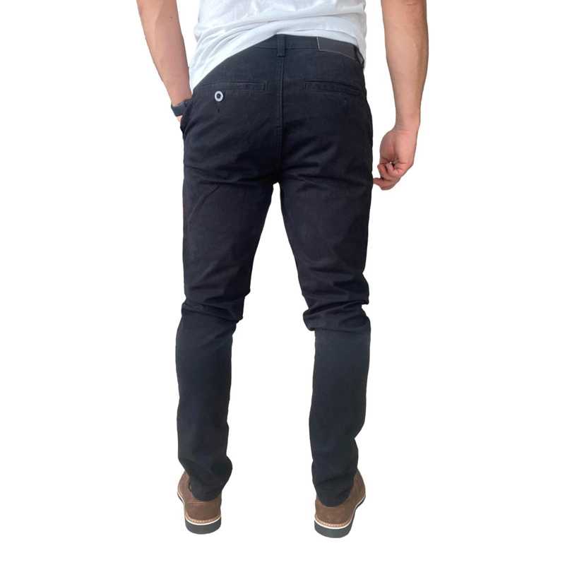 PANTALON ELASTICADOS GABARDINA NEGRO SLIM FIT PARA HOMBRES - 44 - 6