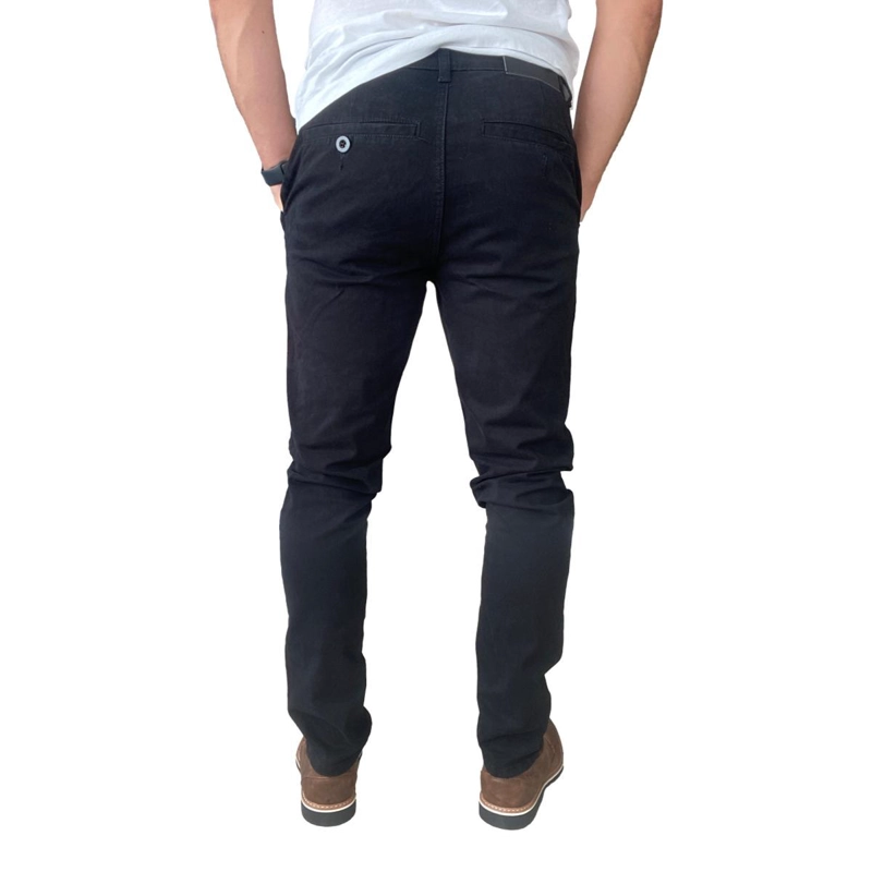 PANTALON ELASTICADOS GABARDINA NEGRO SLIM FIT PARA HOMBRES - 44 - 8
