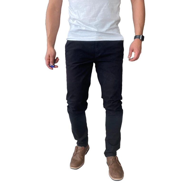 PANTALON ELASTICADOS GABARDINA NEGRO SLIM FIT PARA HOMBRES - 44 - 9