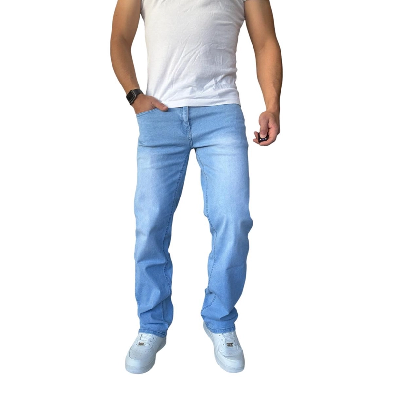 JEANS ELASTICADOS RECTOS STRAIGHT FIT CELESTE FOCALIZADO - 50 - 2
