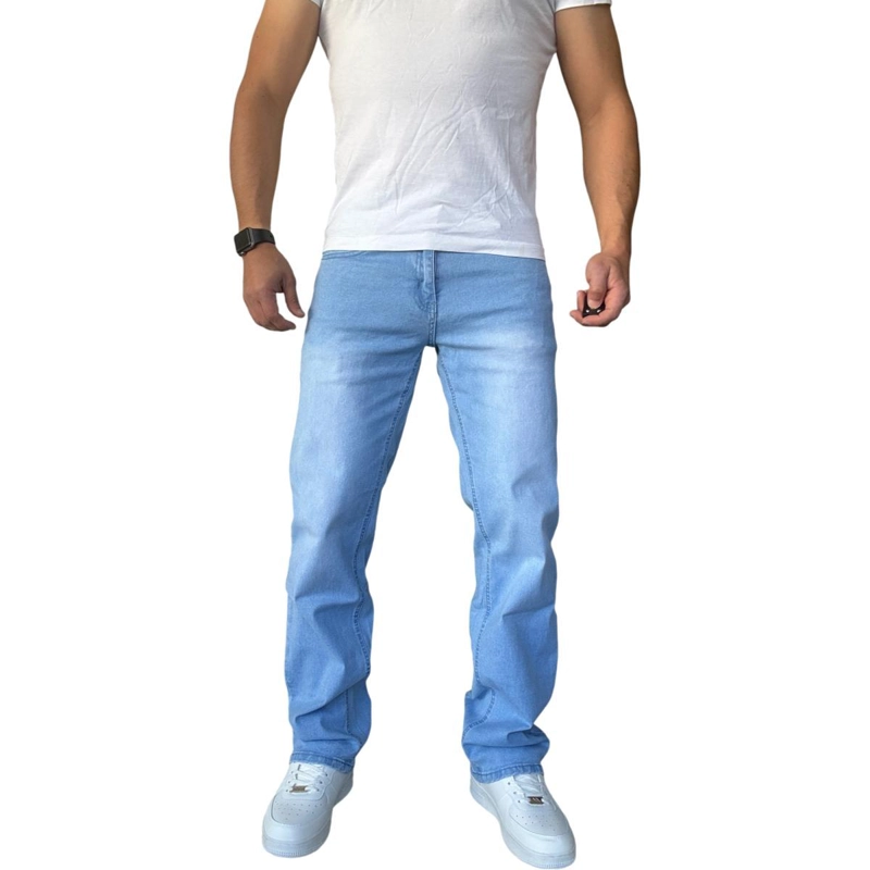 JEANS ELASTICADOS RECTOS STRAIGHT FIT CELESTE FOCALIZADO - 50 - 3