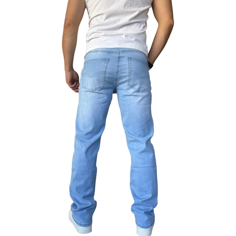 JEANS ELASTICADOS RECTOS STRAIGHT FIT CELESTE FOCALIZADO - 50 - 5
