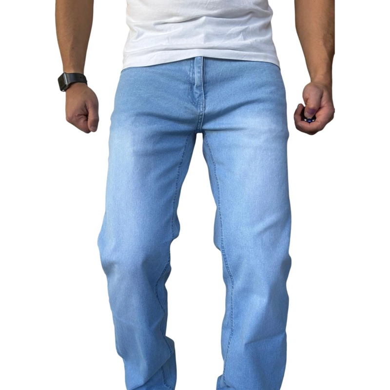 JEANS ELASTICADOS RECTOS STRAIGHT FIT CELESTE FOCALIZADO - 50 - 7