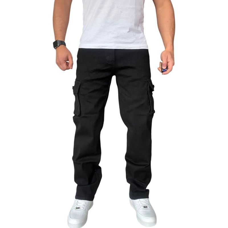 JEANS CARGO RECTO ELASTICADO STRAGTH FIT FOCALIZADO - AZUL CLARO - 44 - 1