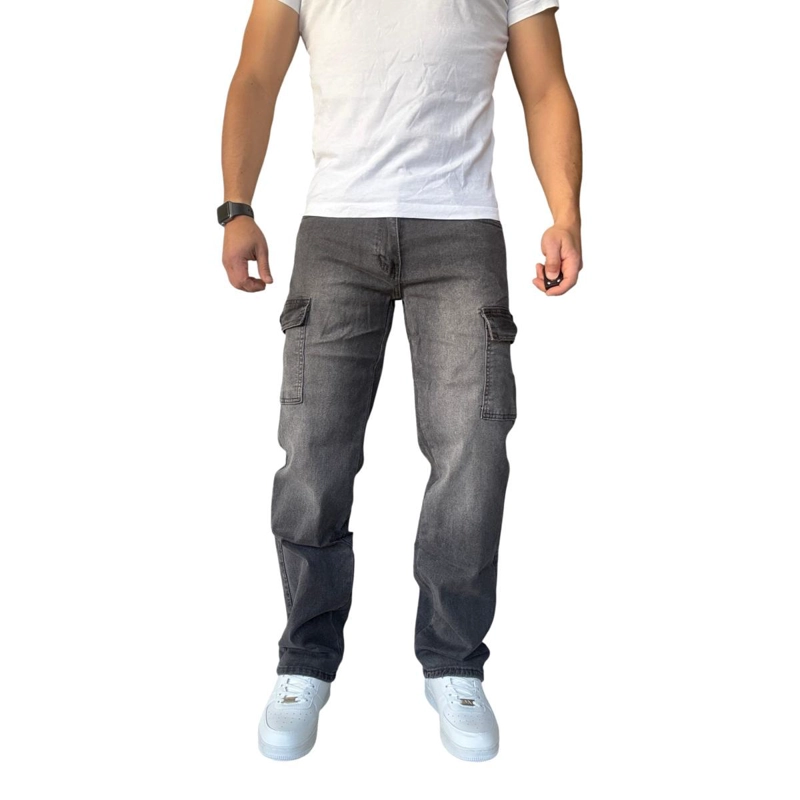 JEANS CARGO RECTO ELASTICADO STRAGTH FIT FOCALIZADO - AZUL - 46 - 1