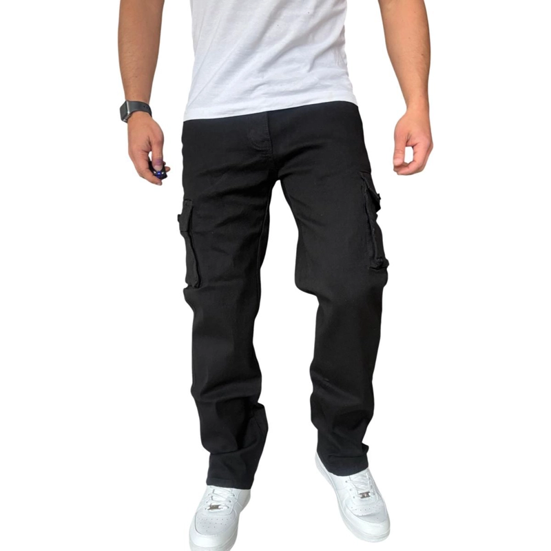 JEANS CARGO RECTO ELASTICADO STRAGTH FIT FOCALIZADO - AZUL CLARO - 44 - 3