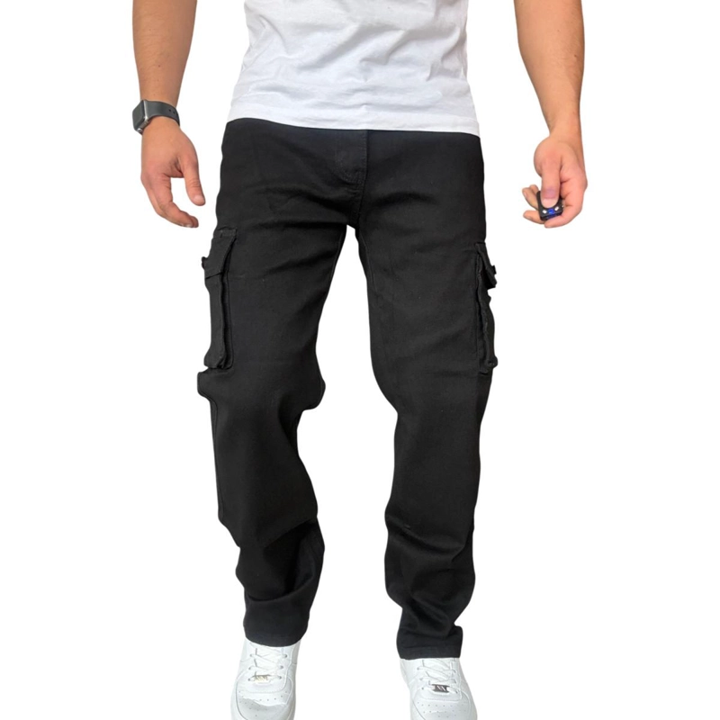 JEANS CARGO RECTO ELASTICADO STRAGTH FIT FOCALIZADO - AZUL CLARO - 44 - 4